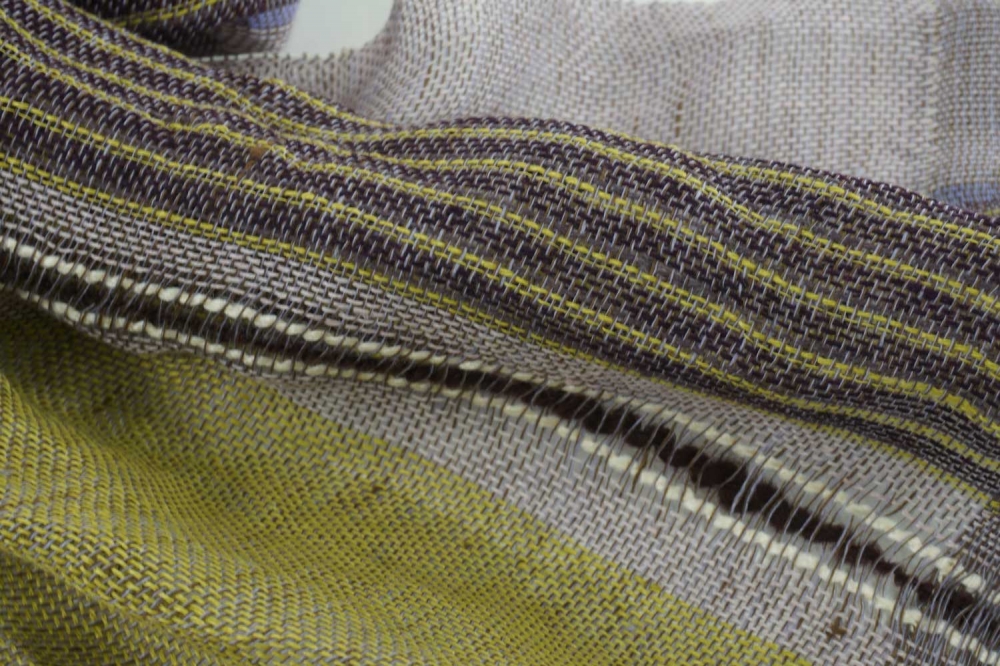 LINEN SCARF  DZELTENA CIELAVINA