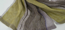 LINEN SCARF  DZELTENA CIELAVINA